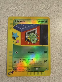 Spinarak 111/147 Aquapolis Reverse Holo Light Played Pokemon 2002 - Image 1
