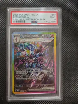 2025 POKEMON PRISMATIC EVOLUTIONS SPECIAL ILLUSTRATION RARE CERULEDGE EX PSA 9 - Image 1