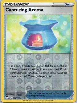 Pokemon Capturing Aroma SWSH12: Silver Tempest 153/195 Near Mint NM Reverse Holo - Image 1
