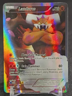 Landorus BW43 Black and White FULL ART Black Star Promo Pokemon Card - Image 1