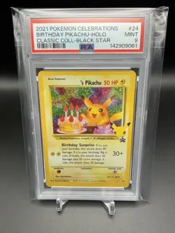 PSA 9 BIRTHDAY PIKACHU 24 CELEBRATIONS CLASSIC COLLECTION POKEMON GEM MINT - Image 1