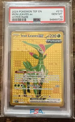 2024 Pokemon TEF EN Iron Leaves Ex #213 Hyper Rare PSA 10 Gem Mint - Image 1