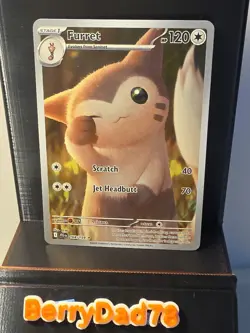 Furret 168/159 Sv09: Journey Together Illustration Rare Pokemon TCG NM - Image 1