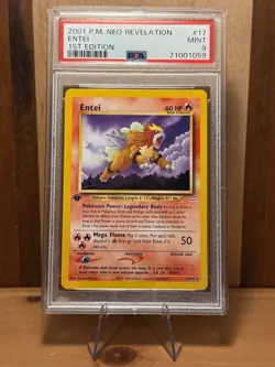2001 POKEMON NEO REVELATION 1ST EDITION #17 ENTEI PSA 9!!! 🔥 - Image 2