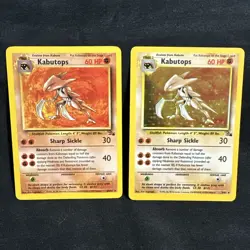 Pokemon TCG Kabutops Fossil Unlimited Rare and Non Holo 9/92 and 24/62 NM - Image 1