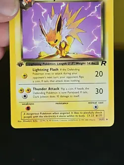 Pokemon Team Rocket Non-Holo 1st Edition Dark Jolteon, #38/82 - Image 4