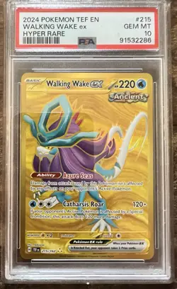 2024 Pokemon TEF EN Walking Wake Ex #215 Hyper Rare PSA 10 Gem Mint - Image 1