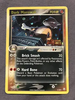 Pokemon TCG Dark Marowak 7/109 Reverse Holo Stamped LP - Image 1