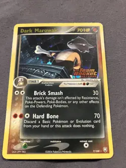 Pokemon TCG Dark Marowak 7/109 Reverse Holo Stamped LP - Image 2