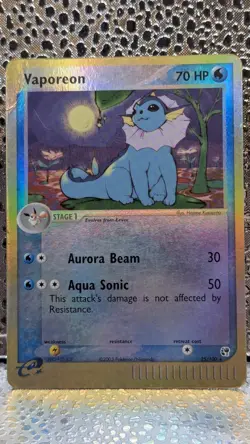 Pokemon Vaporeon 25/100 Sandstorm Reverse Holo Rare MP/HP with Crease READ!! - Image 1