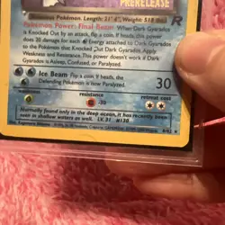Pokemon TCG Dark Gyarados Prerelease Holo Rare Card 8/82 Vintage - Image 3