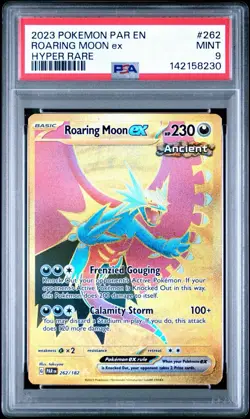 2023 Roaring Moon ex 262/182 Pokemon Paradox Rift Holo gold hyper rare PSA 9 - Image 1