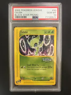 2002 Pokemon League Celebi Black Star Promo PSA 10 Gem Mint #50 - Image 1
