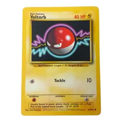Pokemon Voltorb 67/102 Base Set MP Common WOTC - Image 1