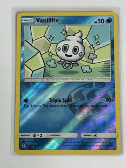 Vanillite 33/145 Rev Reverse Holo SM Guardians Rising Pokemon NM - Image 1