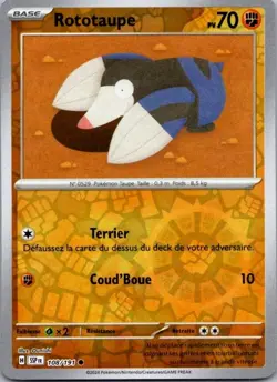 Carte Pokemon Rototaupe 108/191 Reverse - 2024 - Image 1