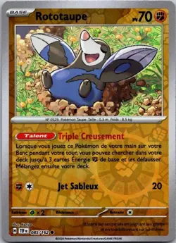 Carte Pokemon Rototaupe 085/162 Reverse - 2024 - Image 1