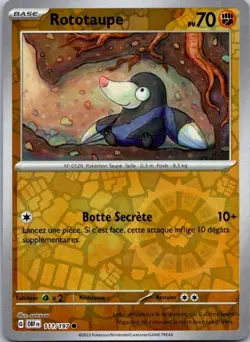 Carte Pokemon Rototaupe 111/197 Reverse - 2023 - Image 1
