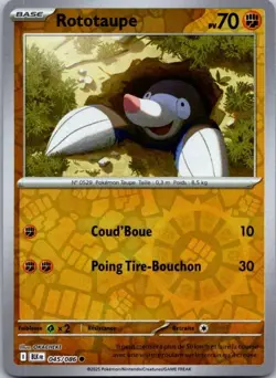 Carte Pokemon Rototaupe 045/086 Reverse - 2025 - Image 1