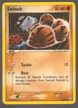 Pokemon Swinub 79/109 EX Team Rocket Returns Common Fighting 2004 LP - Image 1