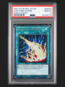 Lightning Storm KICO-EN057, YUGIOH 1st Edition PSA 8 - Image 1