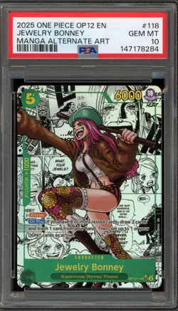 One Piece CCG Jewelry Bonney Manga Alternate Art OP12-118 PSA 10 Gem Mint - Image 1