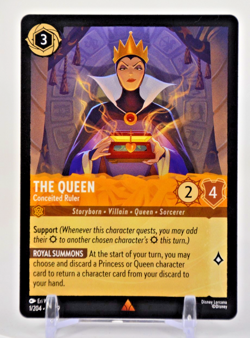 Disney Lorcana TCG Fabled The Queen Conceited Ruler 1/204 Rare Regular - Image 1