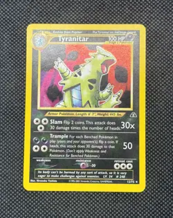 2001 Pokemon TCG Tyranitar 12/75 Neo Discovery Holo Unlimited Rare Card - LP - Image 1