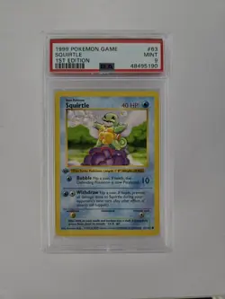 1999 Pokemon Game SQUIRTLE 1st Edition 63/102 PSA 9 MINT - Image 1