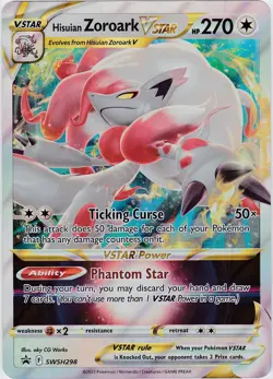 Pokemon Card Promo #SWSH298 - HISUIAN ZOROARK VSTAR (JUMBO Size - 8 inch) NM/M - Image 1