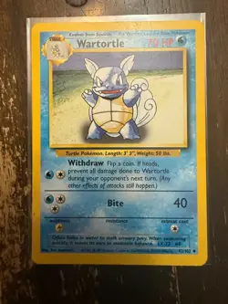 Pokemon TCG Wartortle Base Set, Unlimited Uncommon Card 42/102 LP Matt - Image 1