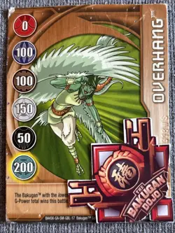 Bakugan New Vestroia Overhang 🥉 Copper Gate Card Ser# 17/48i Ventus Harpus - Image 2