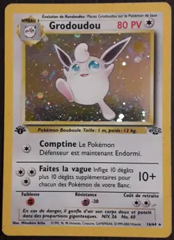 Carte Pokemon Grodoudou 16/64 [HOLO - PREMIERE EDITION 1] - Jungle Wizards (vf) - Image 1