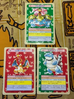 Pokemon Topsun Green Back Starter Set Chariard Blastoise Venusaur Vintage Jpn - Image 2