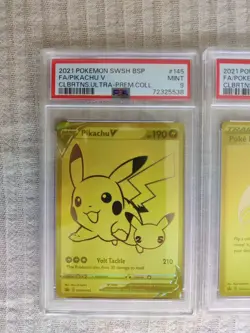 Pikachu V SWSH145 Poke Ball SWSH146 Gold Cards Foil Celebrations Pokemon TCG - Image 2