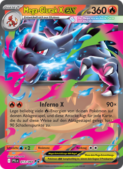 Mega-Glurak X-ex EX Deutsch Fatale Flammen 013 NM Pokemon TCG - Image 1
