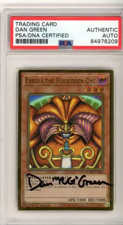 PSA Dan Green Signed Exodia the Forbidden One MGED-EN005 Maximum Gold Yu-Gi-Oh! - Image 1