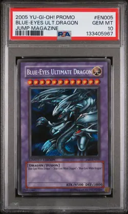 2005 YU-GI-OH! PROMO JUMP MAGAZINE #EN005 BLUE-EYES ULTIMATE DRAGON PSA 10 - Image 1