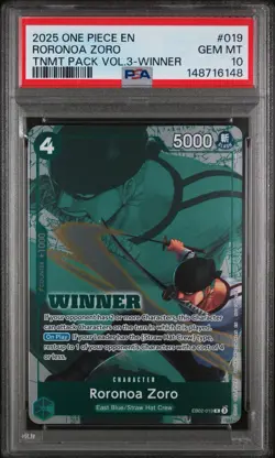 Roronoa Zoro Tournament Pack Winner Vol. 3 One Piece PSA 10 Gem Mint Pop 63 - Image 1