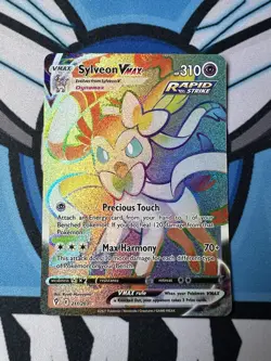 Sylveon VMax 211/203 Evolving Skies Rainbow Rare Pokemon Card - Image 1