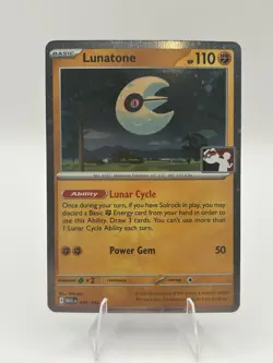 Lunatone Prize Pack COSMOS HOLO MEG Series 8 074/132 Play Pokemon Stamp TCG - Image 1
