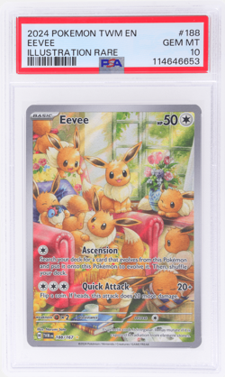 2024 Pokemon SV Twilight Masquerade Eevee Illustration Rare #188 PSA 10 - Image 1