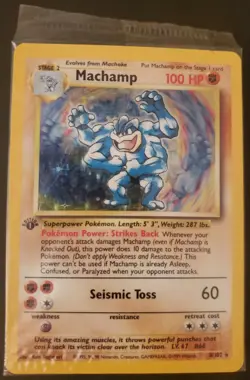 1999 Pokemon Base Set 1ST EDITION MACHAMP 8/102 Holo - FACTORY SEALED WOTC NM - Image 1
