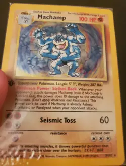 1999 Pokemon Base Set 1ST EDITION MACHAMP 8/102 Holo - FACTORY SEALED WOTC NM - Image 3