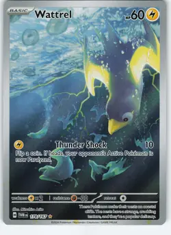 Wattrel - 178/167 Illustration Rare Holo SV06: Twilight Masquerade NM Pokemon - Image 1