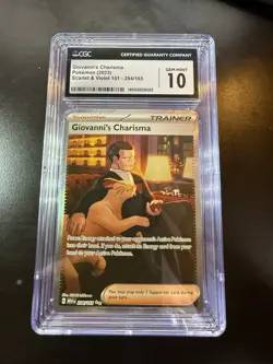 2023 Pokemon SV 151 MEW EN Giovanni's Charisma #204/165 CGC 10 - Image 1