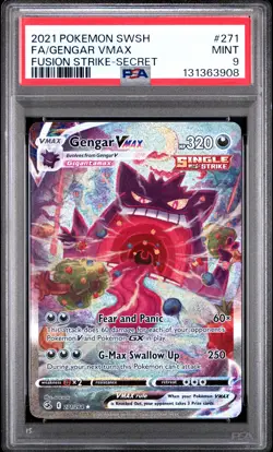 2021 POKEMON SWORD & SHIELD FUSION STRIKE SECRET #271 FULL ART/GENGAR VMAX PSA 9 - Image 1