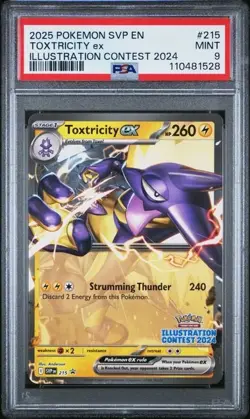 2025 POKEMON SVP EN-SV ILLUSTRATION CONTEST PROMO #215 TOXTRICITY EX PSA 9 - Image 1