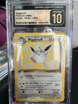 1999 Pokemon Jungle 1st Edition Wigglytuff #32/64 CGC Pristine 10 POP 6! 🔥 - Image 1