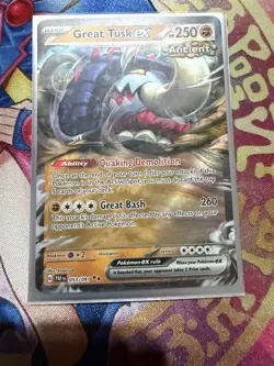 Pokemon TCG Paldean Fates Great Tusk EX #53 Holo Double Rare - NM - Image 1